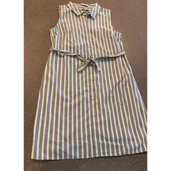 Tommy Hilfiger Cotton Shirt Dress Sky Captain/Mint Dress size 10 - Picture 5 of 6
